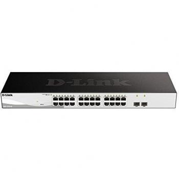 D-Link DGS-1210-26 26-Port Gigabit Smart Managed Switches, 24 x 10/100/1000BASE-T ports, 2 x Gigabit SFP ports, Enhanced L2 Switching and Security Features, L2+ Static Routing
