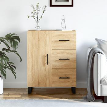 Aparador de madera contrachapada y de ingeniería roble Sonoma 69,5x34x90 cm, mueble de almacenaje moderno para salón con armarios con puertas y un cajón de madera