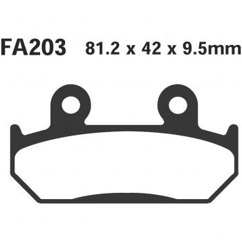 Pastilla de freno sinterizada EBC FA203HH para moto, alta performance, compuesto sinterizado, excelente resistencia al desgaste, óptimo rendimiento en condiciones húmedas y secas