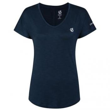 Dare 2b Women's Vigilant Lightweight T-Shirt, Moonlight Denim, Size: 16, Q-WIC Lightweight Elastic Fast Drying and Odour Repellent Fabric - Sport-Workout top