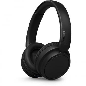 Auriculares Bluetooth Philips TAH5209BK, Over-Ear, 65 horas de reproducción, aislamiento acústico pasivo, conexión multipunto, control por voz