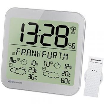 Estación Meteorológica con Relog Bresser MyTime Meteotime LCD plata