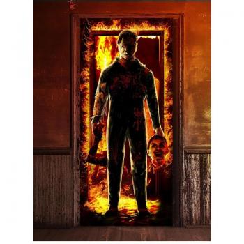 Puerta Asesino de Halloween de 80x180 cm