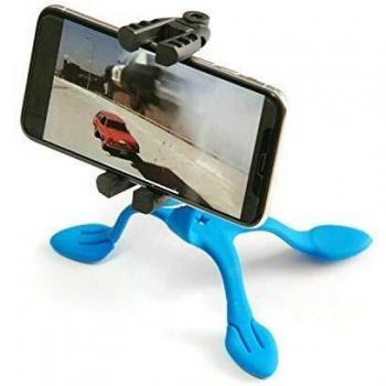 Trípode Flexible 3 en 1 Pictar Splat Azul con Monturas para Smartphones y Cámaras