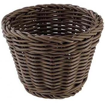 Cesta APS, redonda Profi Line, cesta de mimbre marrón oscuro, cesta de polipropileno, contenedor de mimbre, cesta de pan, cesta de alimentos, diámetro Ø 13 cm, altura 10 cm