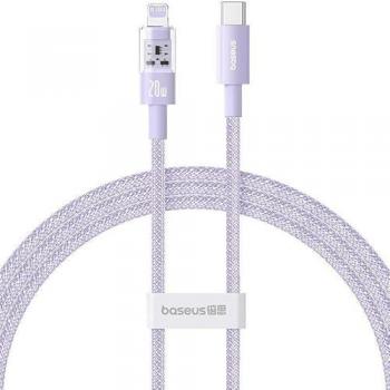 Cable Baseus Gem USB-C a iP carga rápida 1 m 20 W morado