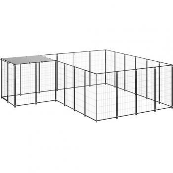 Jaula para Perros Negra 8,47 m² en Acero
