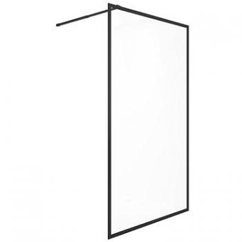 Mampara de Ducha Italiana 120 x 200 cm Negro Mate Cristal Templado AMBERI