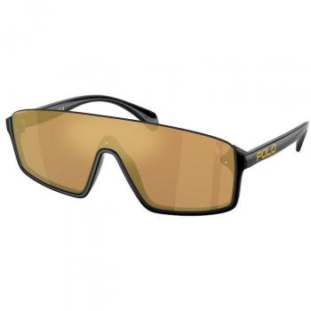 Polo Ralph Lauren PH4211U 50017J Unisex Black Sunglasses with Mirror Gold Lenses