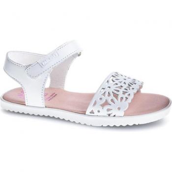 Sandalias de niña blancas de piel con cierre adherente Pablosky modelo 431900
