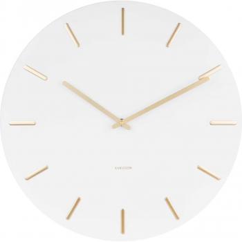 Reloj de pared de acero con barras doradas Karlsson Charm - Reloj de metal Charme 45 cm, diámetro 45 cm, diseño moderno, acabado en acero inoxidable, detalles en color dorado, mecanismo silencioso