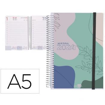 Agenda 2024 Tinos espiral A5 día página personalizable