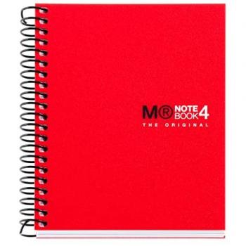 Cuaderno A7 Miquelrius Rojo Espiral Microperforado 100 Hojas Cuadrícula 5 mm Tapa Blanda