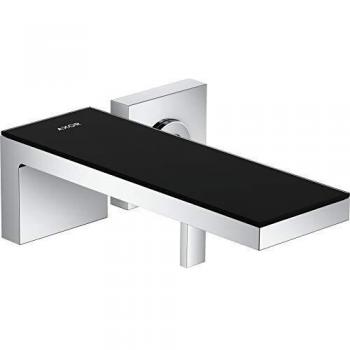 Hansgrohe AXOR MyEdition Mezclador Monomando de Lavabo Empotrado para Montaje en Pared, caño 221 mm, Color: Cromo/Cristal Negro - 47060600