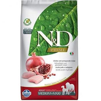 N&D PRIME PERRO ADULTO MEDIANO/MAXI POLLO Y GRANADA 2,5KG