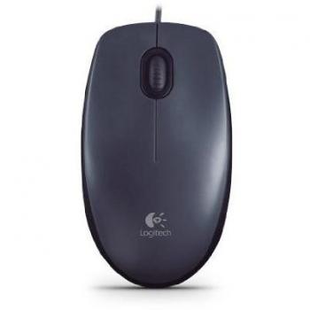 Logitech M100 Ratón con Cable USB, 3 Botones, Seguimiento Óptimo 1000 DPI, Ambidestro, Compatible con PC, Mac, Portátil - Gris