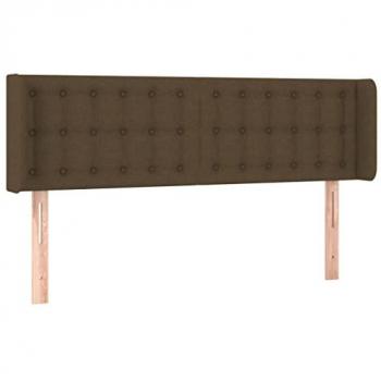 Cabecero LED Tapizado Marrón Oscuro 147x16x78/88 cm