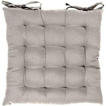 Cojín para Silla 38 x 38 x 3 cm Crudo/Blanco • Polycotón