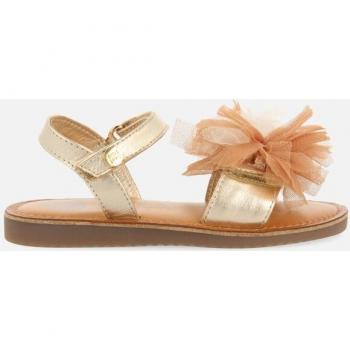 Sandalias Gioseppo Doradas de Piel con Adornos en Tul Multicolor para Niña y Niño