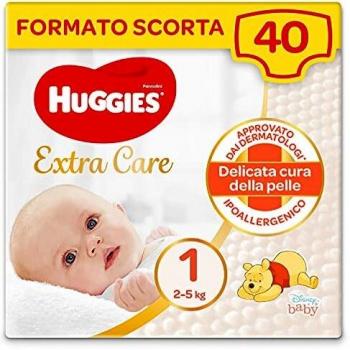 Huggies Extra Care Pañales Talla 1 (2-5 Kg) 40 Piezas