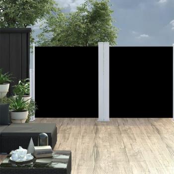 Retractable Black Side Awning 120x600 cm