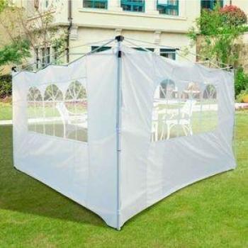 Paredes laterales Outsunny 2 lados con ventanas blanco 200x295 cm