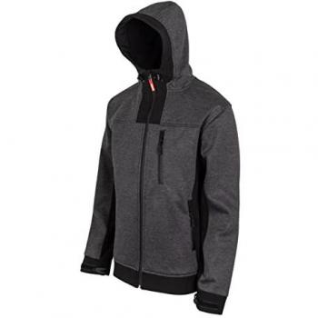 Cazadora Soft Shell Bicolor con Capucha Ajustable Velilla 206007 - Gris Oscuro Jaspeado/Negro 3XL