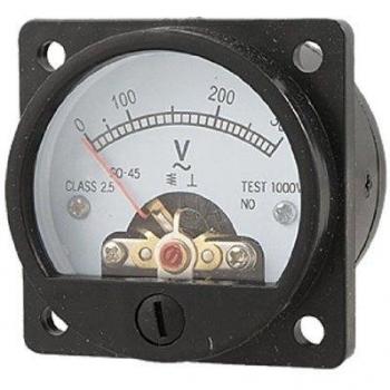 SODIAL(R) CA 0-300V Voltimetro Analogico Panel Redondo - Negro
