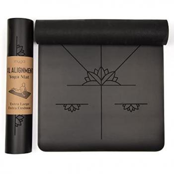 Extra Large Non-Slip Black Alignment Yoga Mat