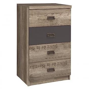 Chifonier Abel 4 Cajones Estratificado Madera Gris