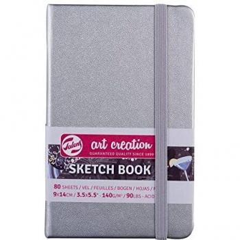 Cuaderno de bocetos 9x14 cm - 80 hojas - 140g - Plata brillante