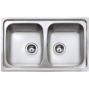 TEKA | Fregadero Encastrado StarBright | 2 Cubetas| Acero inoxidable | Acabado Mate | 50 x 79 x 16 cm