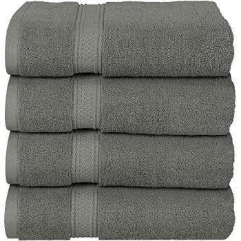 Utopia Towels Bath Towels, 4 Pack, 69 x 137 cm, Grey