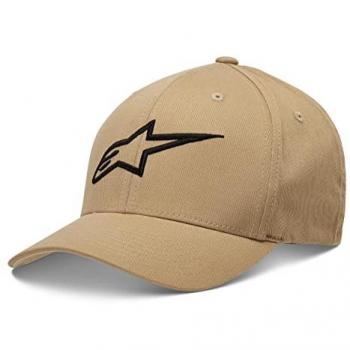 Gorra Alpinestars Ageless Curve Arena-Negro para Hombre, Logo Flexfit, Curved Bill, Flex Back