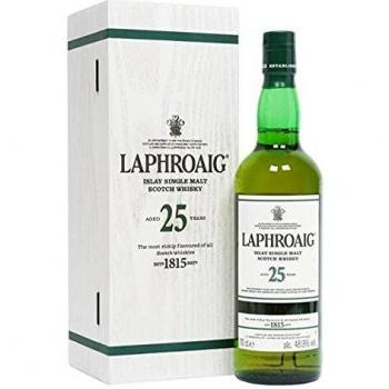 Laphroaig 25 Year Old Isly Single Malt Scotch Whisky 2017 Release 48.9% 70cl Bottle In Wooden Gift Box