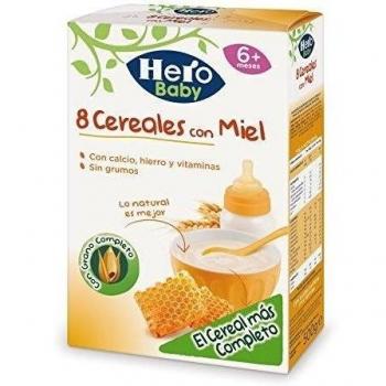 Hero Babynatur - 8 Cereales Miel 500 gr - Pack de 6