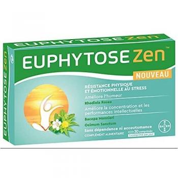 Euphytose Zen - 30 Comprimidos para la Gestión del Estrés y Mejora de la Concentración con Rhodiola Rosea