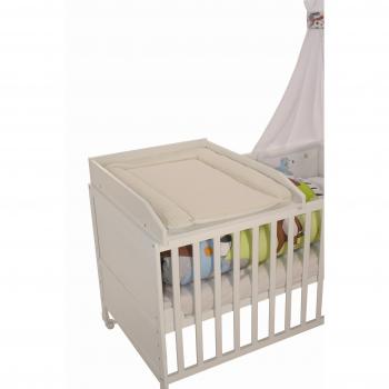 Roba - Mesa Cambiadora para Cuna con Acolchado Vichy Beige