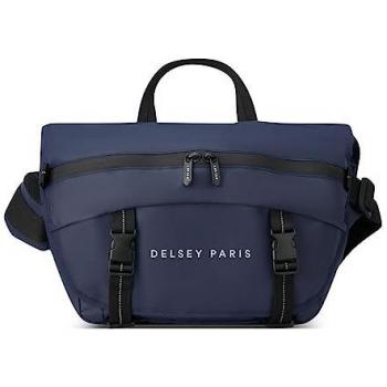 Bandolera Delsey Raspail 25x38x15 cm, Poliéster reciclado, Compartimento para laptop, Color azul