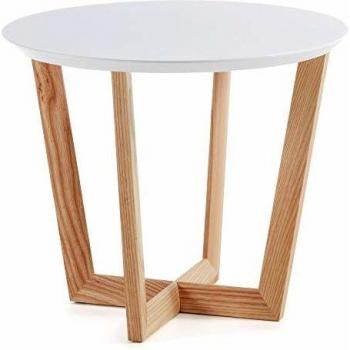 Kave Home Mesa auxiliar Hodor, natural y blanco