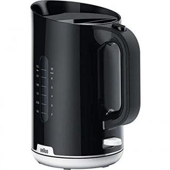 Braun Hogar Breakfast1 Hervidor de Agua, Base Giratoria de 360°, Sistema de Llenado Fácil, Hervido Rápido, Capacidad de Agua 1,7L, WK1100BK, 1000W, Negro