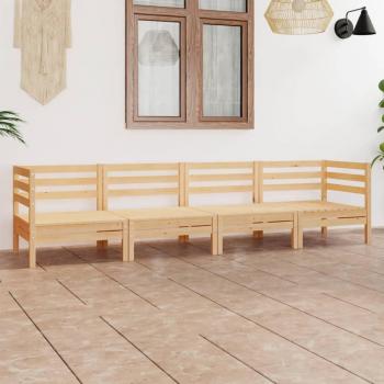 4-Piece Solid Pinewood Garden Lounge Set