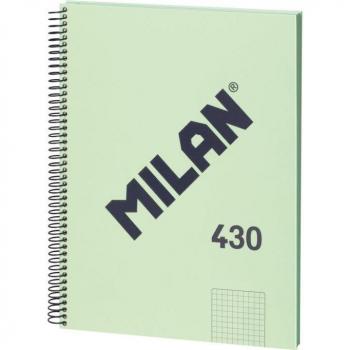 Cuaderno espiral A4+ 80h 95g. cuad.5x5 microperforado color verde