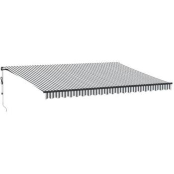 Toldo retráctil automático gris antracita y blanco 500x350 cm vidaXL