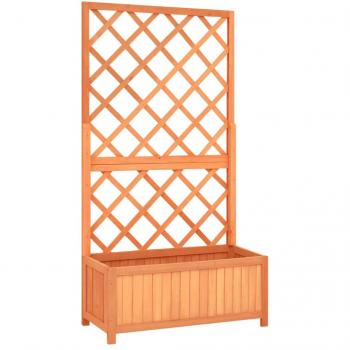 vidaXL Garden Trellis Planter Brown 70x30x135 cm Solid Firwood