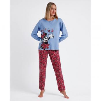 Pijama Disney de Mujer Manga Larga Tapeta Minnie Grow Azul