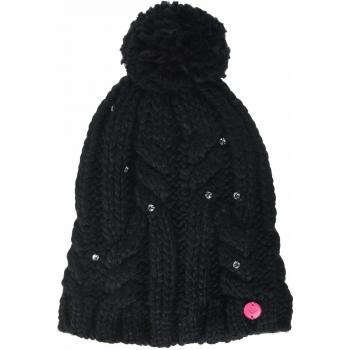 Roxy Shooting Star-Gorro con Pompón para Chicas 8-16, Niñas, True Black, One Size