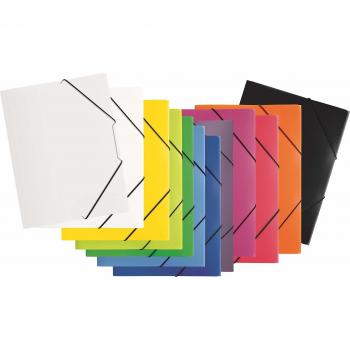Carpeta elástica A4 PP transparente con 3 solapas y capacidad para 250 hojas