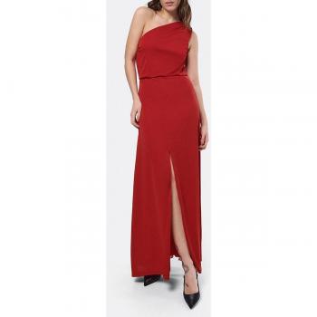 Vestido asimétrico rojo de mujer en poliéster