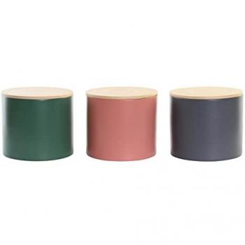 Bote DKD Home Decor Bambú 2,6 L 18 x 18 x 16 cm (3 Unidades)